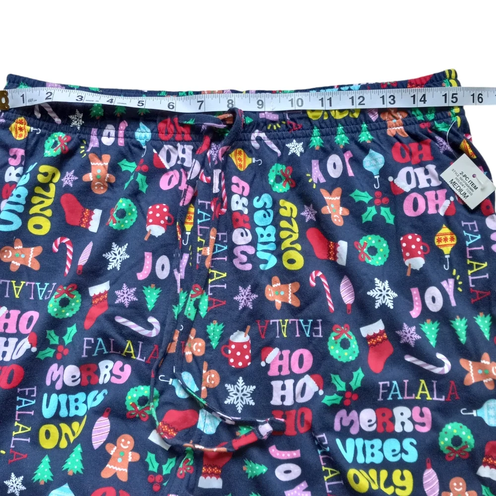 Macy's Mens Holiday Pajama Set Blue Medium Christmas Family PJs Matching - Picture 11 of 15